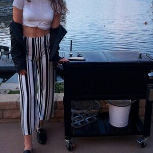 Striped Black and White Women's Pants